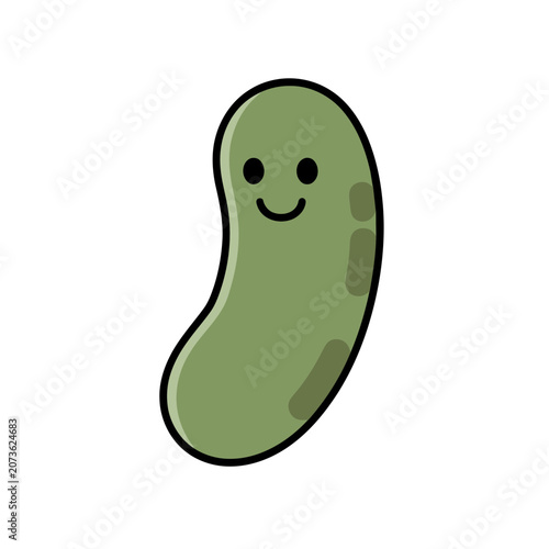 Smiling Kidney Bean Vector Illustration