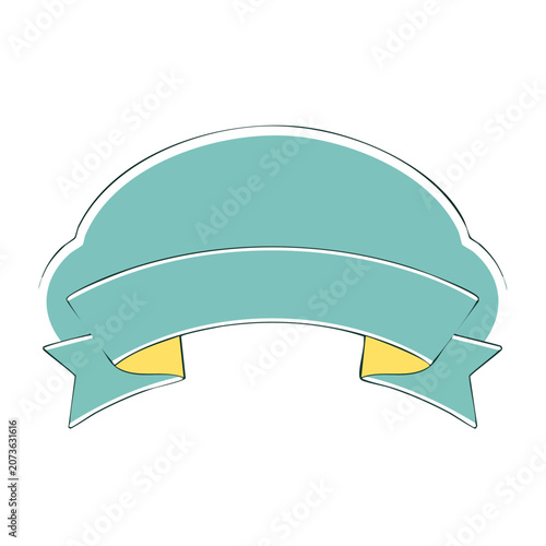Teal and Yellow Decorative Banner Ribbon