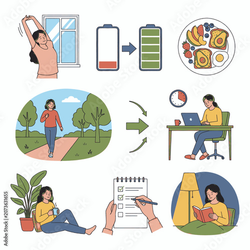 Healthy lifestyle choices that boost energy and productivity throughout the day.