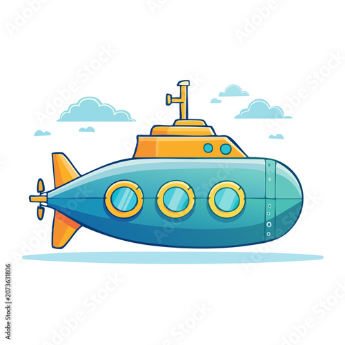 Cartoon Submarine Vector Illustration