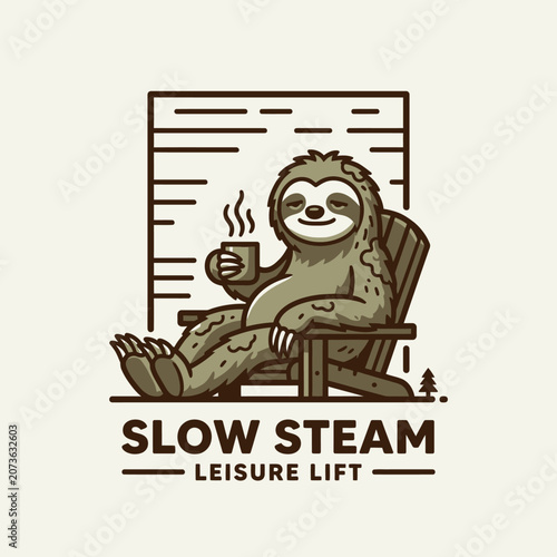 Obraz na płótnie Sloth sitting in chair relaxing.