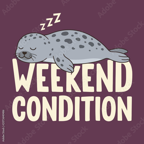 Fotografie Sleeping seal with closed eyes resting.