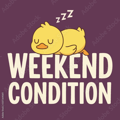 Obraz na plátně Sleepy Yellow Cartoon Chicken Duck.