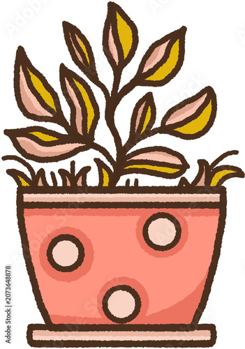Potted Plant Flat Illustration