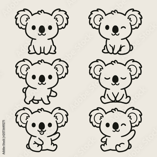 Photography Cute Koala Bears in Various Poses.