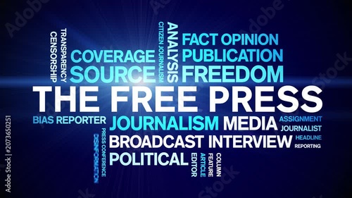 The Free Press animated word cloud-text design animation tag kinetic typography seamless loop.