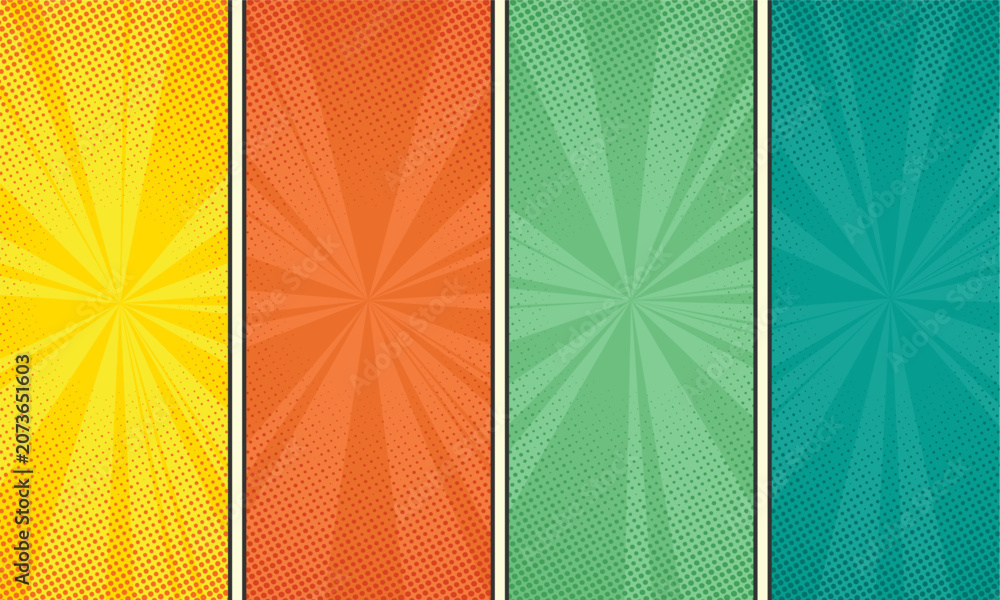 Fototapeta premium Comic cartoon pop art background isolated on colorful background