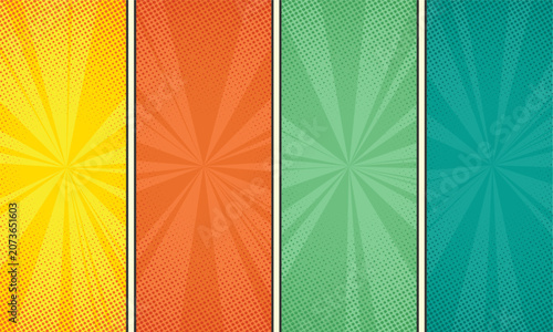Comic cartoon pop art background isolated on colorful background