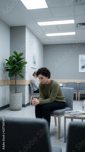 Waiting Room Anxiety Patient Contemplating Healthcare Concerns