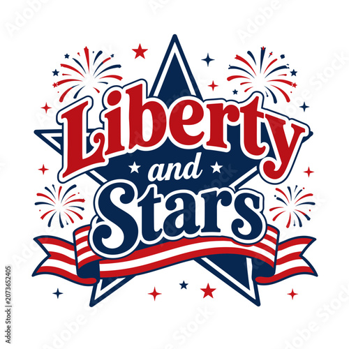 Liberty and Stars Patriotic T-Shirt Design