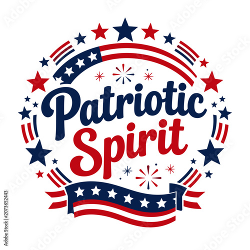 Patriotic Spirit Stars and Stripes T-Shirt Art