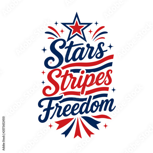 Stars Stripes Freedom Patriotic T-Shirt Design