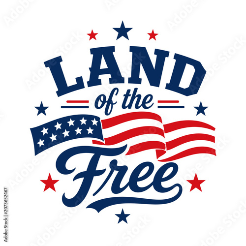 Land of the Free Patriotic Ribbon T-Shirt Design