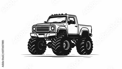 Foto Large Monster Truck with Big Wheels.