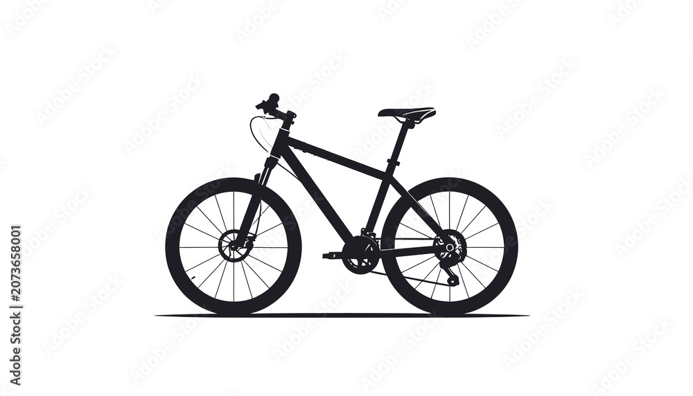 Fototapeta premium Black Mountain Bike with Two Wheels.