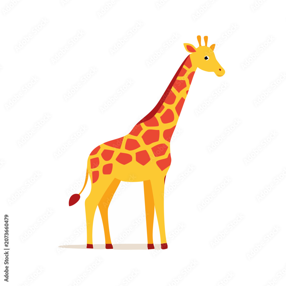 Obraz premium Flat illustration of a giraffe