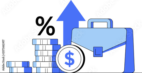 Business growth and financial success iconography for web banner social media banner business presentation marketing meterial.