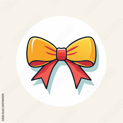 Yellow and Red Bow Icon