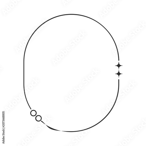Minimalist Circle Frame Line Art