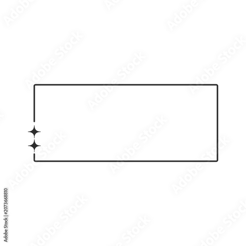 Minimalist rectangular frame with sparkles