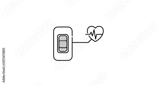 Heartbeat EKG Line Connected to a Light Switch - Health Control Concept