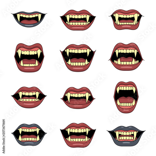 Collection of Different Vampire Teeth and Mouths