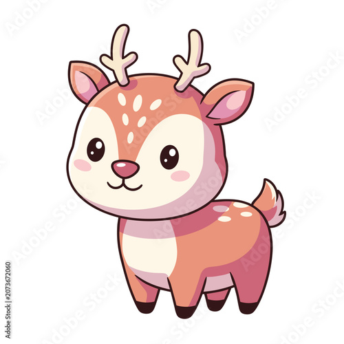 Cute Cartoon Baby Deer with Large Eyes
