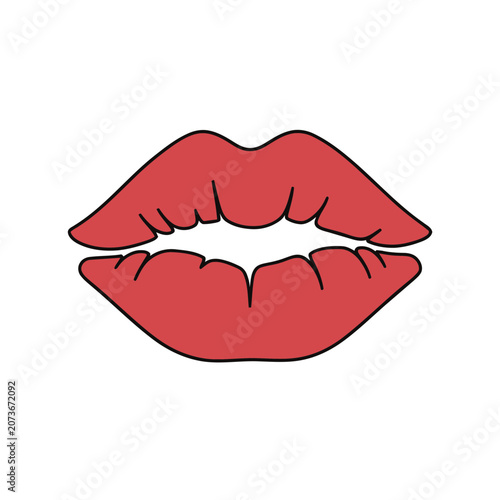 Red lips vector illustration