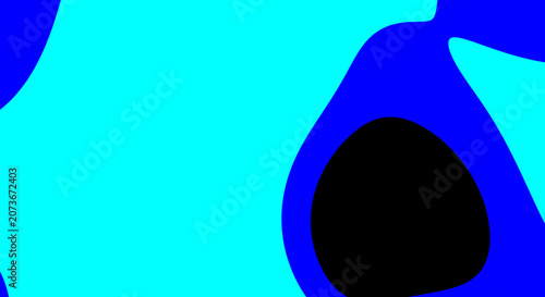 Modern Cyan And Blue Abstract Organic Background With Bold Geometric Shapes