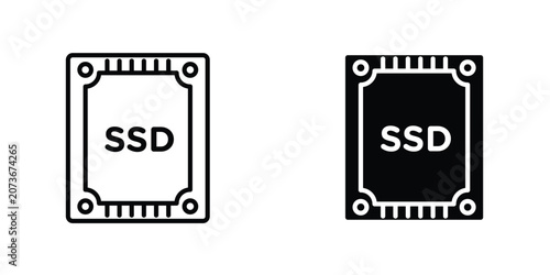 SSD drive icons Designs. icon element in trendy styles