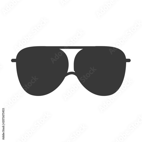 Black aviator sunglasses icon silhouette