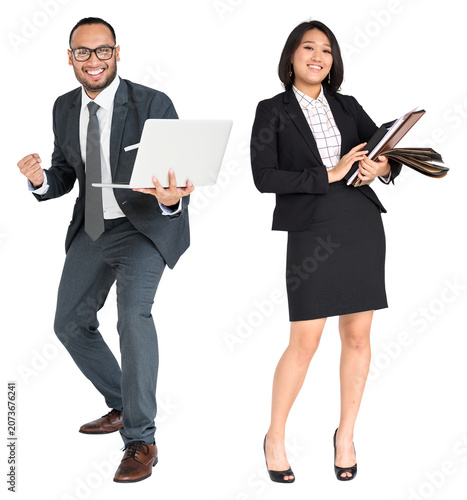 Fotografie PNG Professional success celebration duo on transparent background