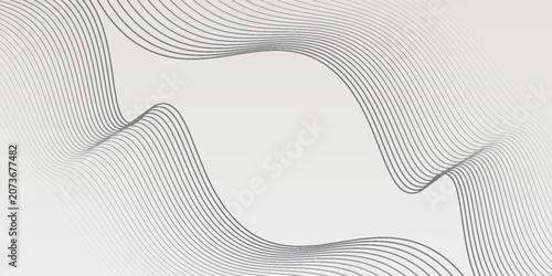 Abstract background with wavy lines on a light gray background. The gray color and smooth texture create a modern, minimalist style. Modern wavy line pattern background. Gray background vector.