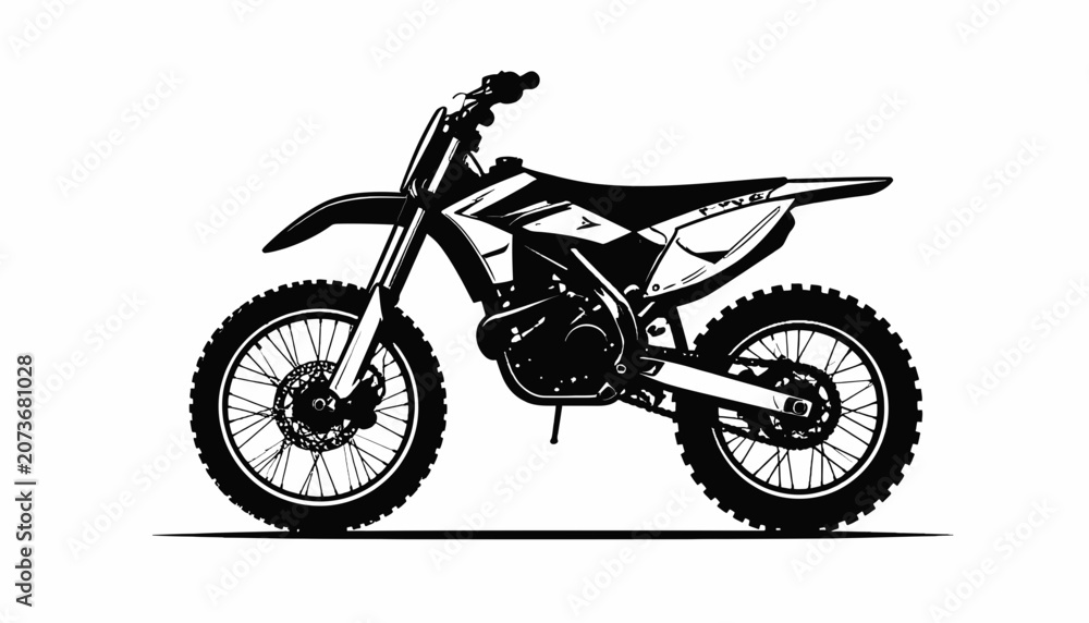 Obraz premium Black and white dirt bike motorcycle.