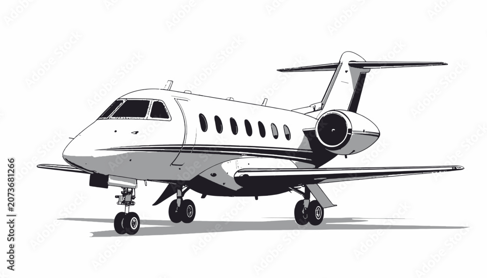 Fototapeta premium Private Jet Airplane Vehicle Transport.