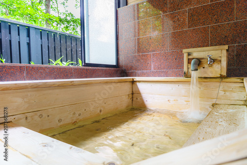 Hinoki Family Bath with Flowing Hot Spring Water