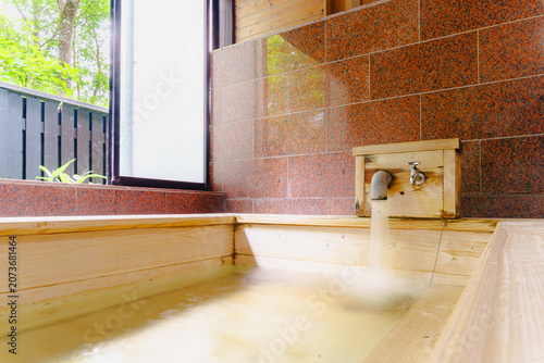 Hinoki Family Bath with Flowing Hot Spring Water