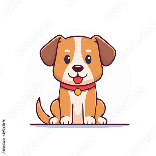 Cartoon elephant flat illustration vector