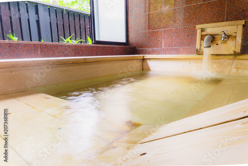 Hinoki Family Bath with Flowing Hot Spring Water