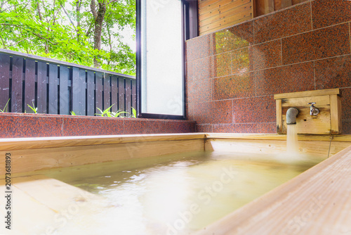 Hinoki Family Bath with Flowing Hot Spring Water