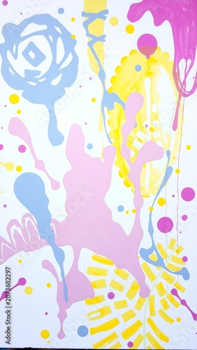 Pastel-Colored Art Oil Acrylic Smear Blot Canvas Painting A Textured Background