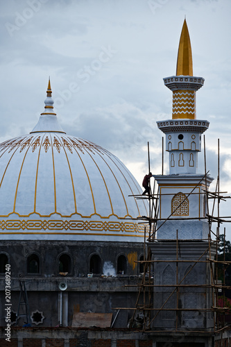 Meticulous renovation of a large Indonesian mosque