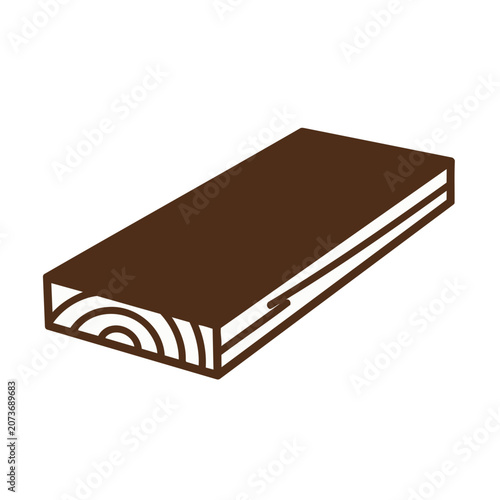 Flat vector icon of a chocolate bar with wafer layers