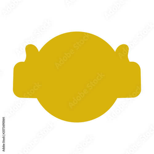 Yellow thumbs up icon in flat style