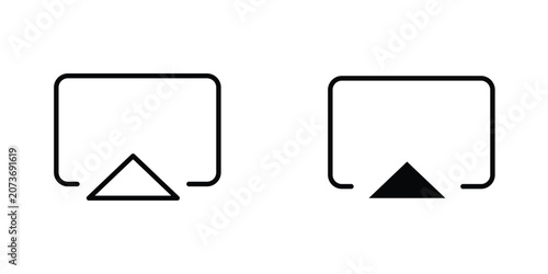 Fotografie Airplay flat Icons in line outline and flat solid style on white background