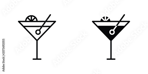 Bild auf Leinwand Citrus Glass flat Icons in line outline and flat solid style on white background