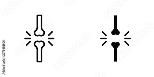 Foto Joint flat Icons in line outline and flat solid style on white background