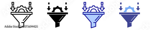 Data Funnel Icon Set Multiple Style Collection
