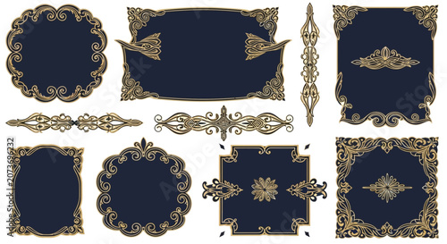 Ornate Decorative Frames, Borders and Embellishments Set - Vintage Style