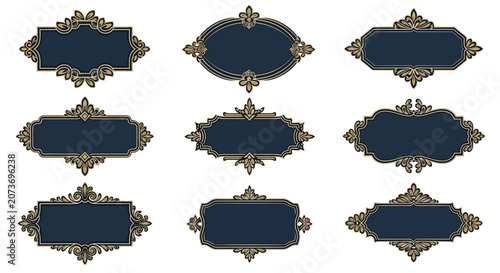 Ornate Decorative Frames Collection: Vintage Labels & Emblems